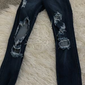 fashion nova high waisted distressed jeans